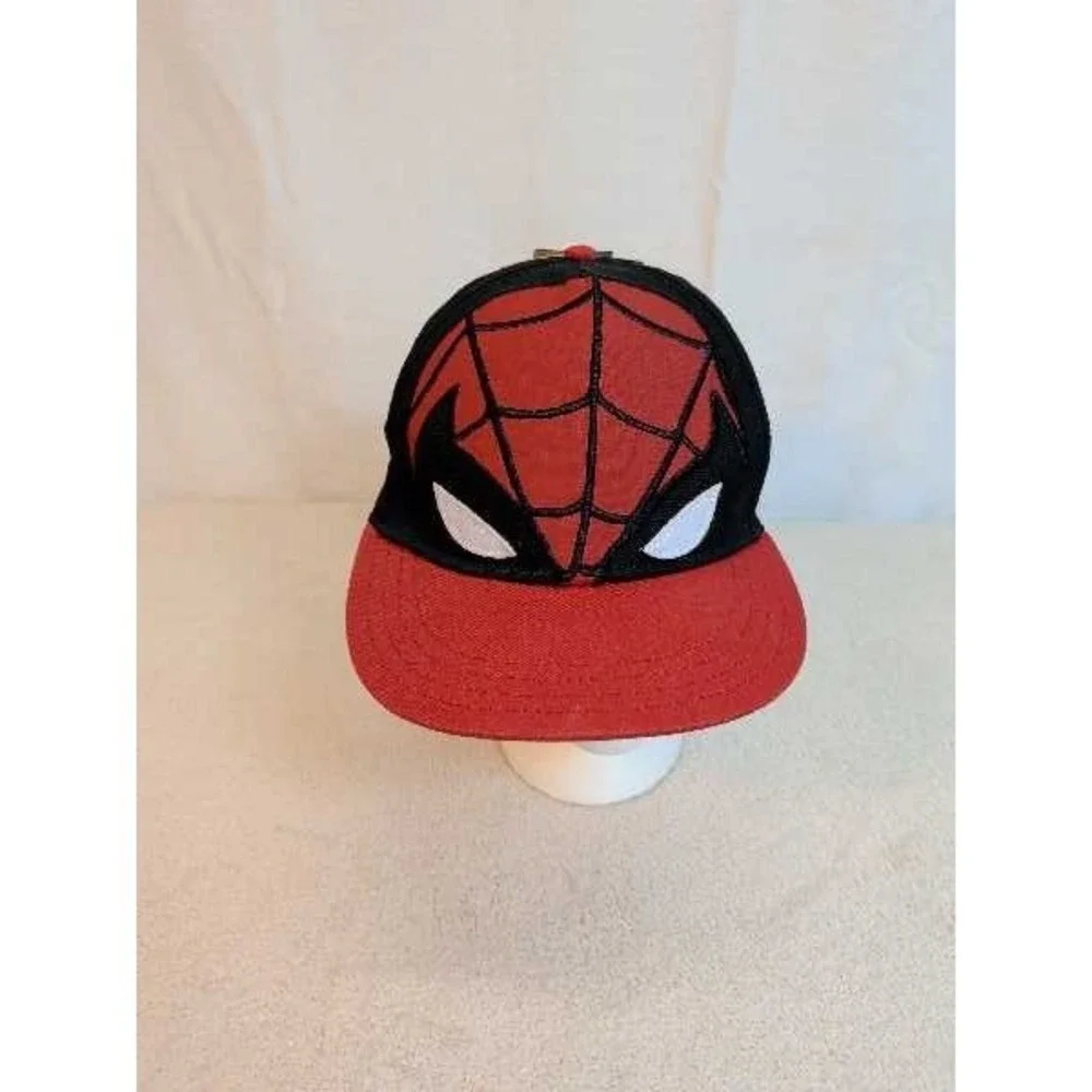 Marvel Spiderman Baseball Cap Snapback Black Red Kids Youth Hat S/M NEW